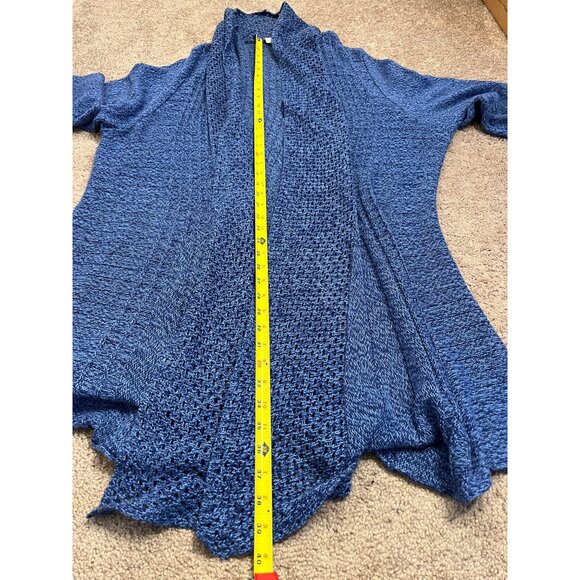 Kim Rogers Womens Open Front Knit Cardigan Sweater Blue 3X Lightweight Cozy - Picture 4 of 7